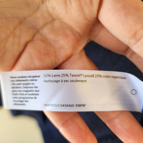 Eileen Fisher wool blend midnight enveloping jacket size M - Picture 8 of 11